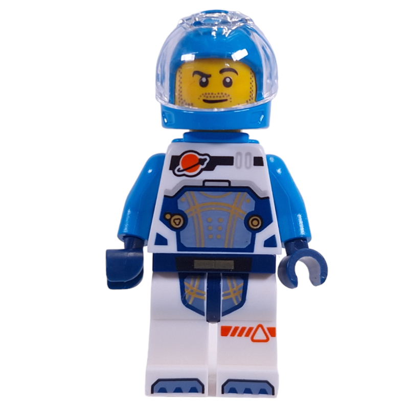 LEGO Astronaut, White and Dark Azure Spacesuit, Dark Azure Backpack and Helmet, Stubble Beard (fig-001387)