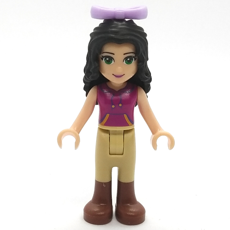 LEGO Emma - Magenta Top, Tan Trousers, Lavender Bow (fig-001388)