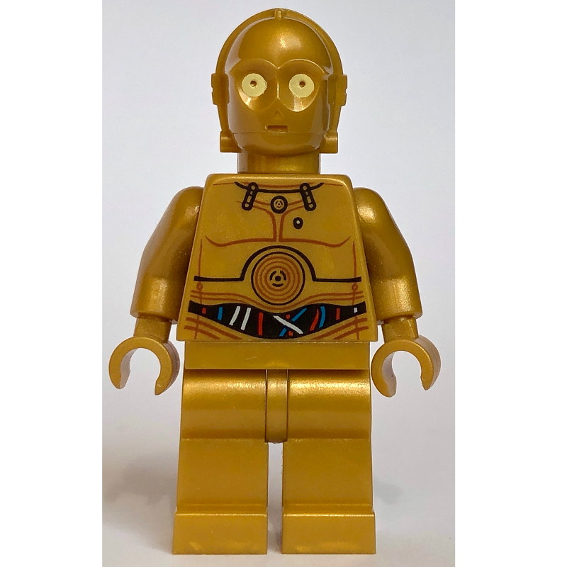LEGO C-3PO, Pearl Gold, Colorful Wires, Plain Legs (fig-001408)