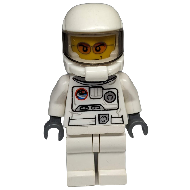 LEGO Astronaut, White, Space Helmet with Trans-Brown Visor, Orange Sunglasses (3626b Head) (fig-001453)