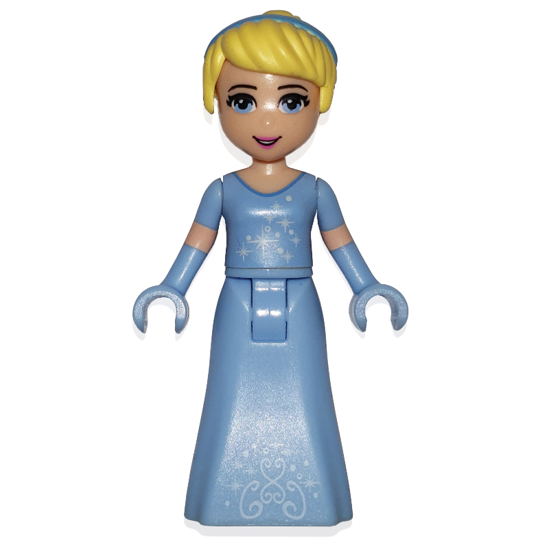 LEGO Cinderella - Bright Light Blue Dress, Silver Stars, hair Band (fig-001461)
