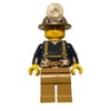 Miner, Dark Blue Shirt with Harness, Mining Hat, Sweat Drops