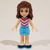 Olivia - White/Magenta Top, Medium Azure Skirt