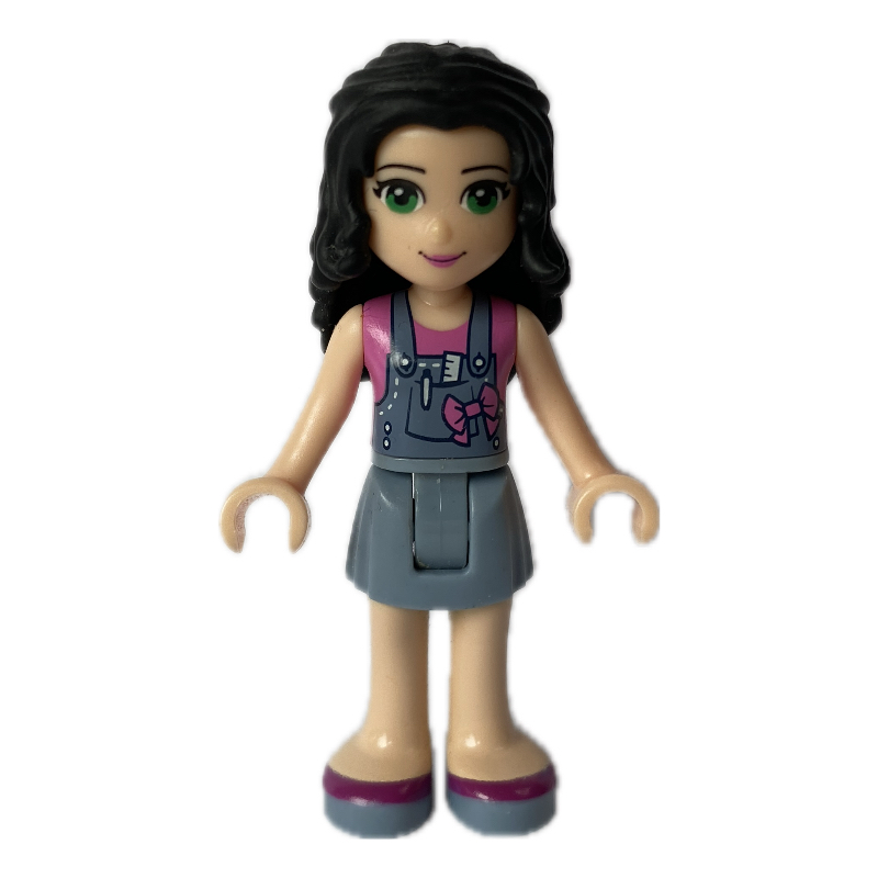 LEGO Emma - Sand Blue Overall, Bow (fig-001500)