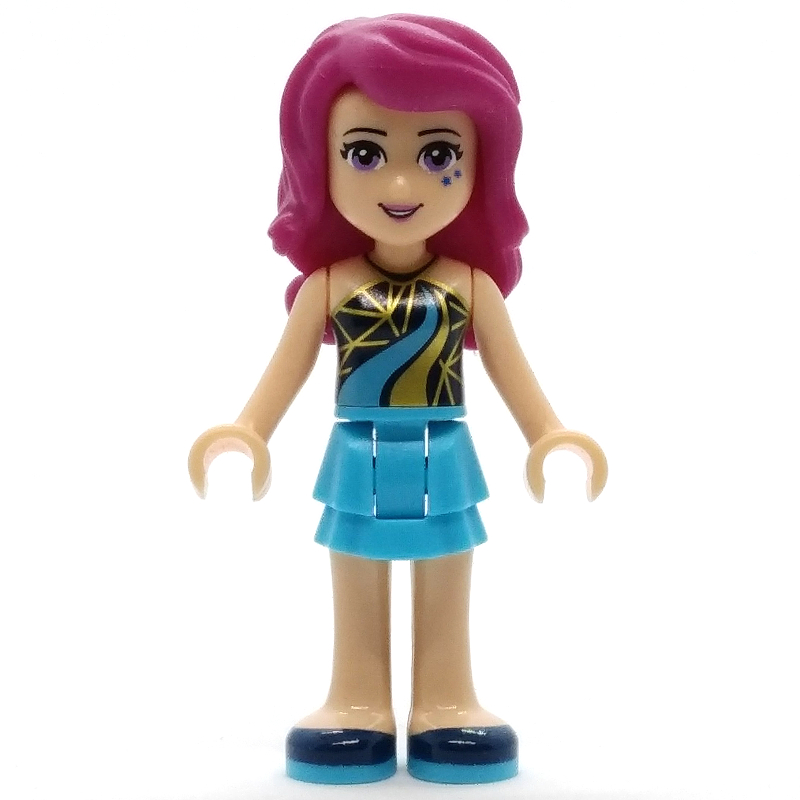 LEGO Livi - Black Top, Medium Azure Skirt (fig-001502)