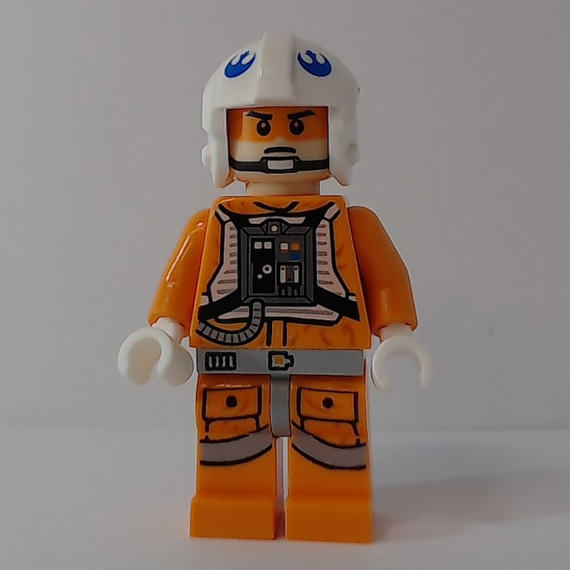 LEGO Rebel Pilot Snowspeeder, Orange Flight Suit, White Helmet, Orange Visor (fig-001519)