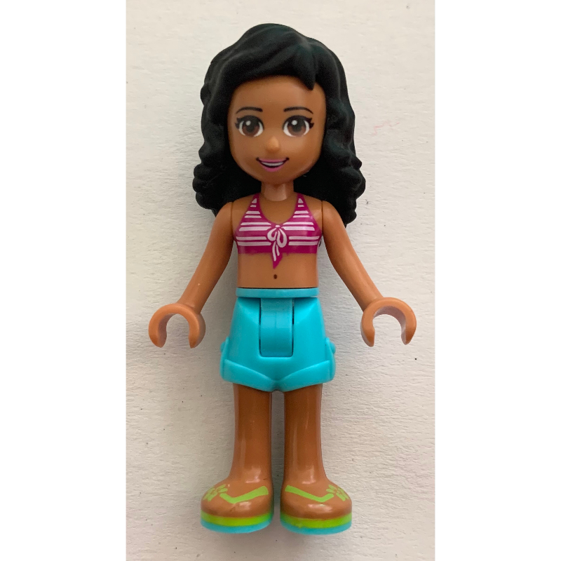 LEGO Kate - Magenta/White Bikini, Medium Azure Skirt (fig-001542)