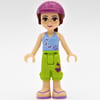 Mia - Medium Azure Top, Lime Trousers, Magenta Cap