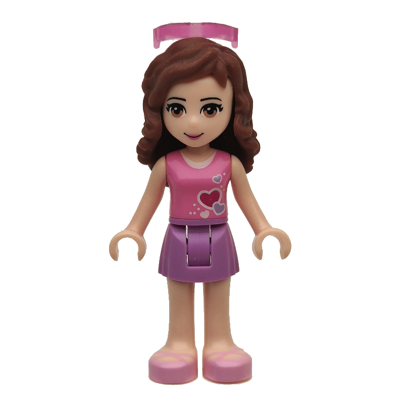 LEGO Olivia - Dark Pink Top, Medium Lavender Skirt, Safety Goggles (fig-001570)