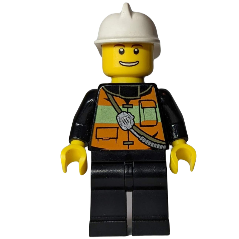 LEGO Fireman with Orange Safety Vest (fig-001590)