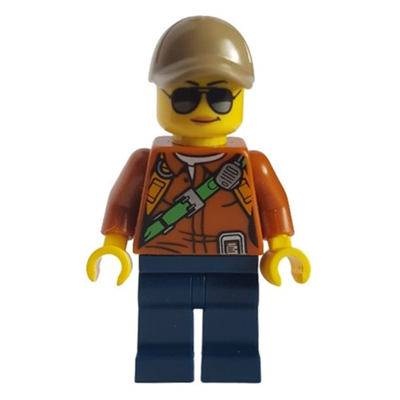 LEGO Explorer, Woman, Shirt with Straps and Radio, Dark Tan Cap, Sunglasses (fig-001623)