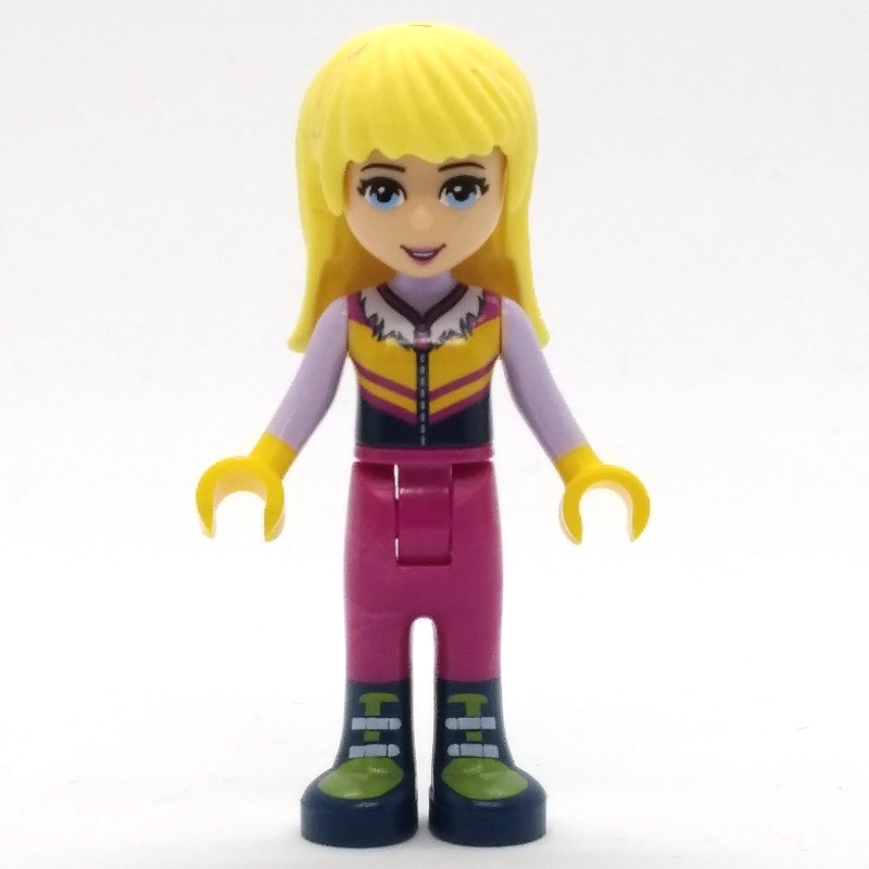 LEGO Stephanie - Bright Light Orange Ski Vest, Magenta Trousers (fig-001631)