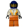 Racer, White and Orange Jumpsuit, Blue Helmet with Visor