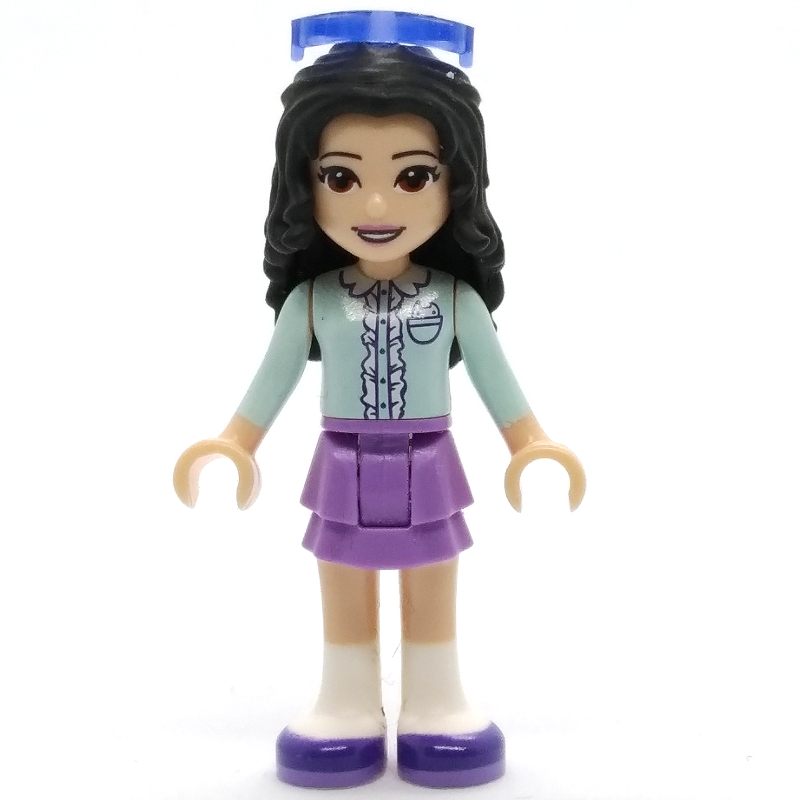 LEGO Emma - Light Aqua Top, Medium Lavender Skirt, Glasses (fig-001670)
