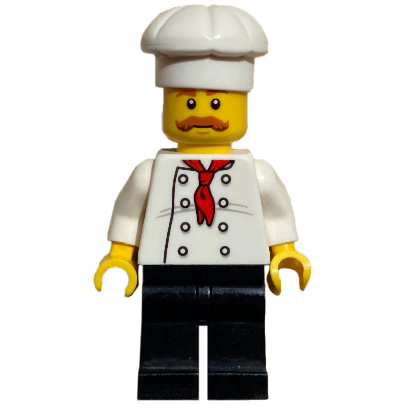 LEGO Chef, Red Neckerchief, Black Legs, Moustache (fig-001675)