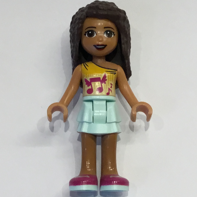 LEGO Andrea - Bright Light Orange Top, Light Aqua Skirt (fig-001755)