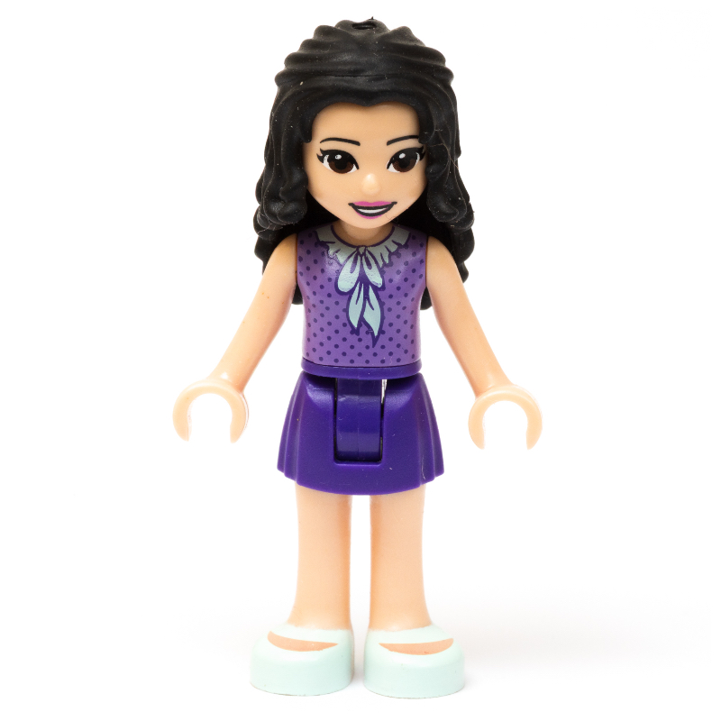 LEGO Emma - Medium Lavender Dotted Top, Dark Purple Skirt (fig-001756)