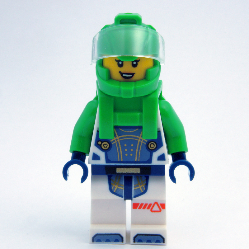 LEGO Astronaut, White Spacesuit, Bright Green Backpack and Helmet (fig-001758)