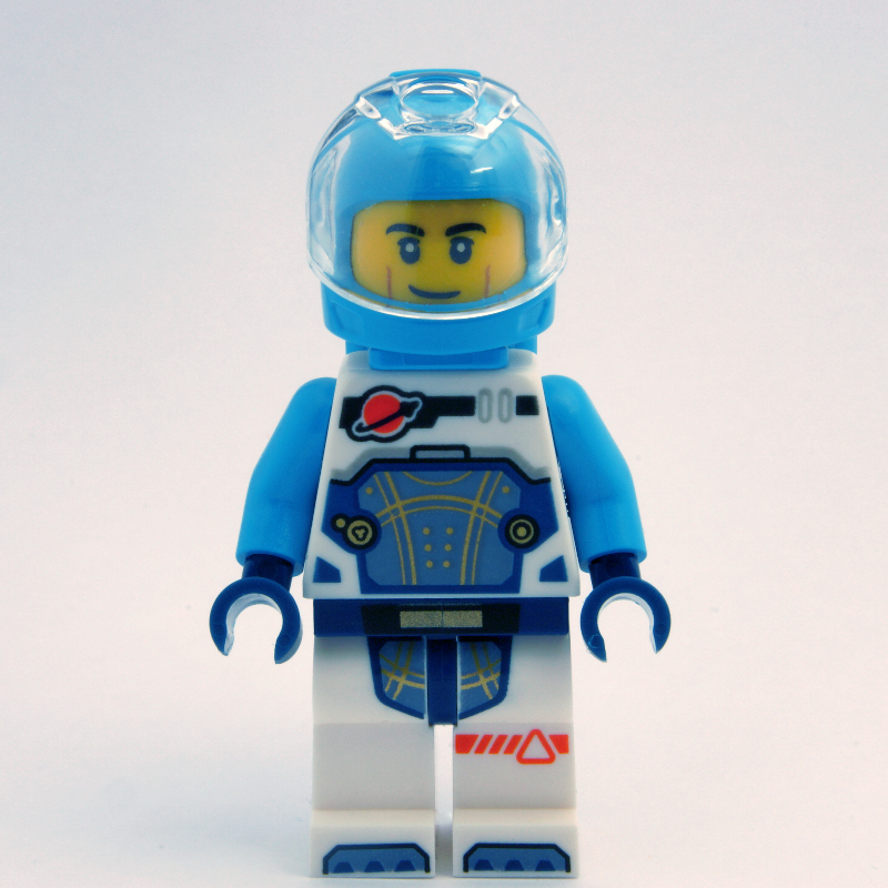 LEGO Astronaut, White and Dark Azure Spacesuit, Dark Azure Backpack and Helmet (fig-001806)