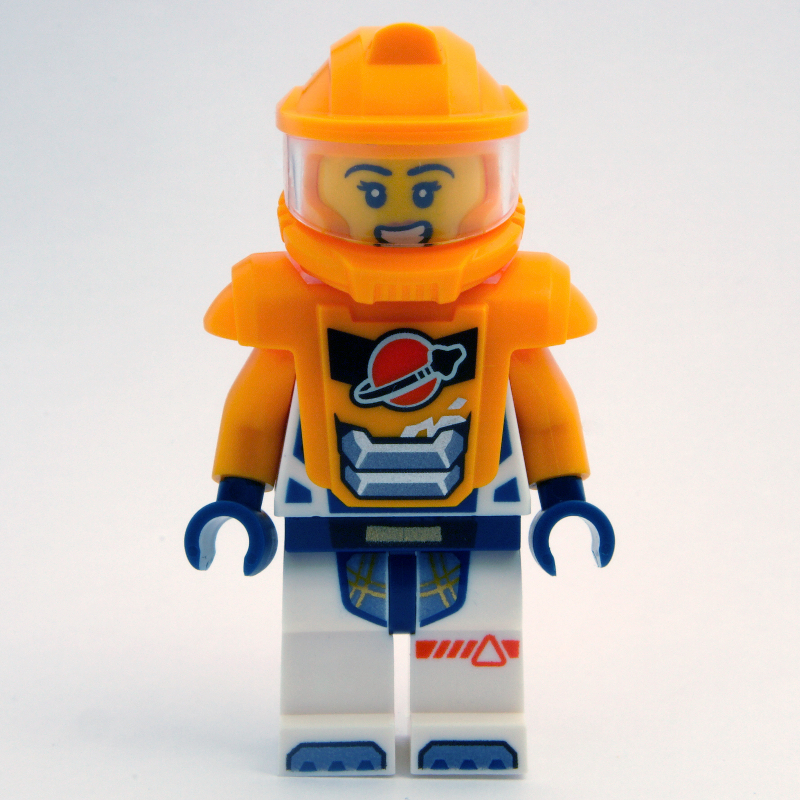 LEGO Astronaut, White Spacesuit, Bright Light Orange Armor and Helmet (fig-001881)