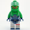 Astronaut, White Spacesuit, Bright Green Backpack and Helmet, Glasses