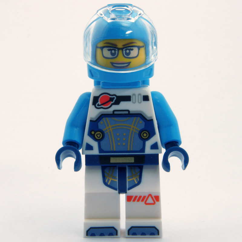 LEGO Astronaut, White and Dark Azure Spacesuit, Dark Azure Backpack and Helmet, Glasses (fig-001921)