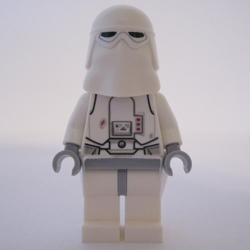LEGO Snowtrooper, Light Bluish Gray Hips, Neck Bracket with Printed 1 x 1 Tile and 1 x 1 Plate with Clip Light, Kama (fig-001940)