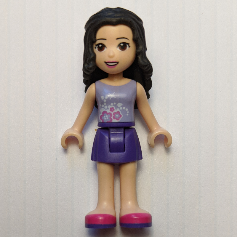 LEGO Emma - Medium Lavender Dotted Top, Dark Purple Skirt (fig-001954)