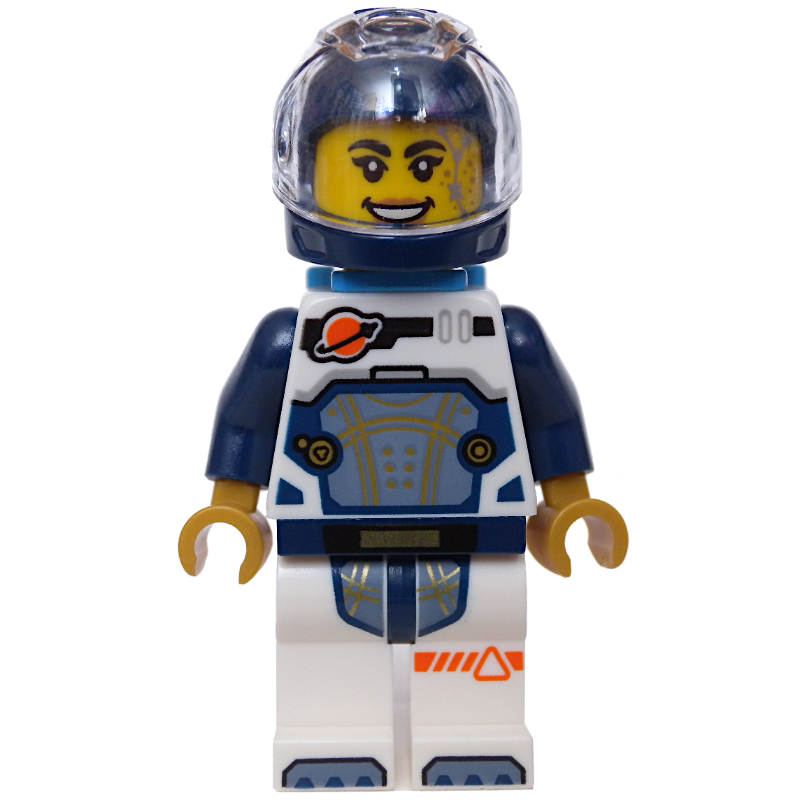 LEGO Astronaut, White and Dark Blue Spacesuit, Dark Azure Backpack, Dark Blue Helmet (fig-001956)