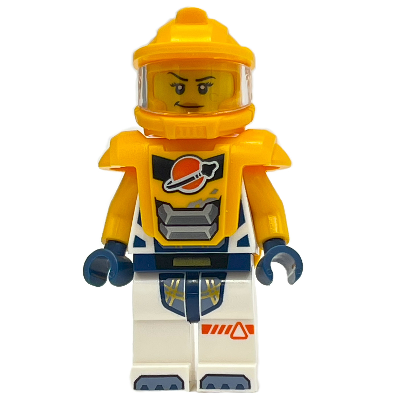 LEGO Astronaut, White Spacesuit, Bright Light Orange Armor and Helmet (fig-002022)