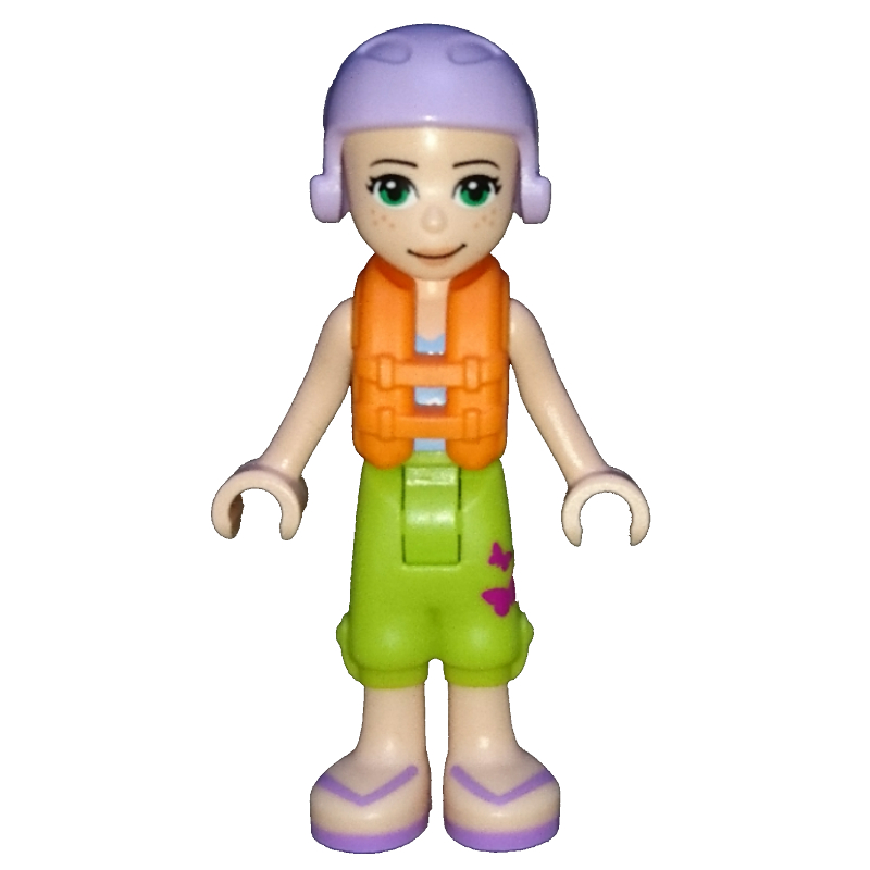 LEGO Mia - Medium Azure Top, Lime Trousers, Lavender Cap, Life Vest (fig-002049)