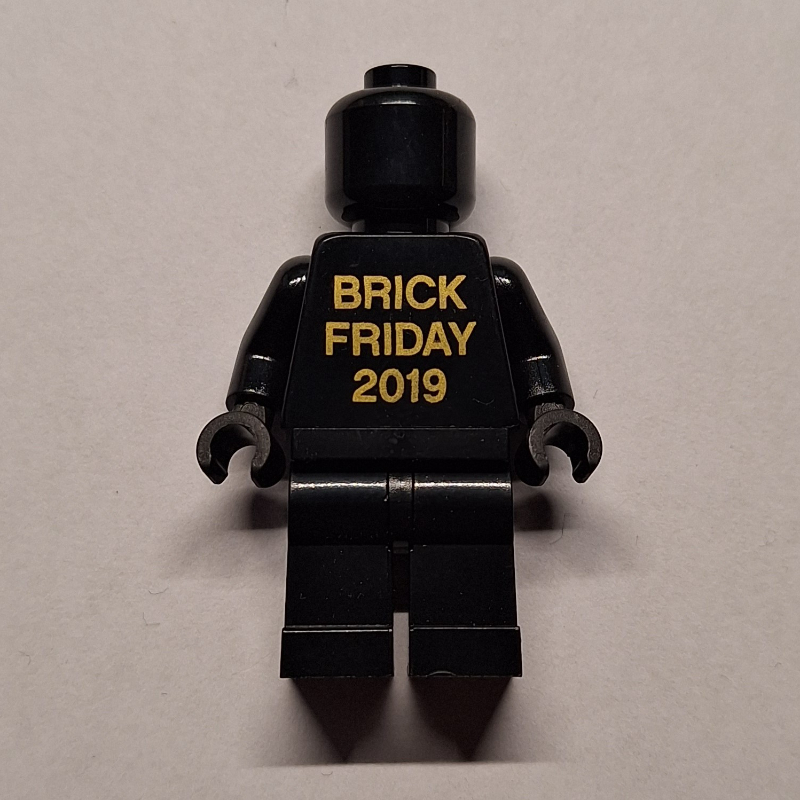 LEGO Plain Black, 'BRICK FRIDAY 2019' (fig-002124)