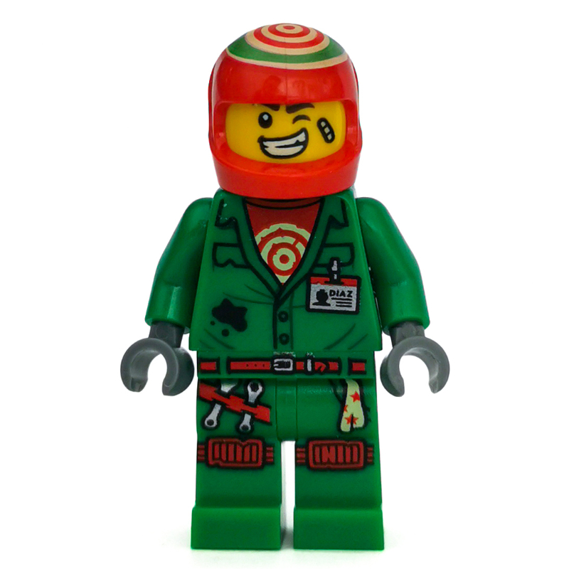 LEGO Douglas Elton / El Fuego, Green Outfit with Red Helmet (fig-002138)