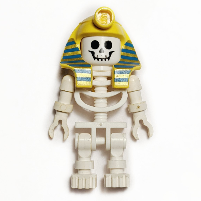 LEGO Skeleton, Standard Face, Mummy Headdress, Blue and Gold Stripes (fig-002235)