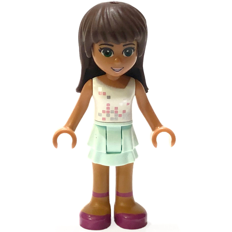 LEGO Sarah - White Top, Bright Light Blue Skirt (fig-002328)