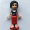 Anna - Dark Blue Vest, Red Dress