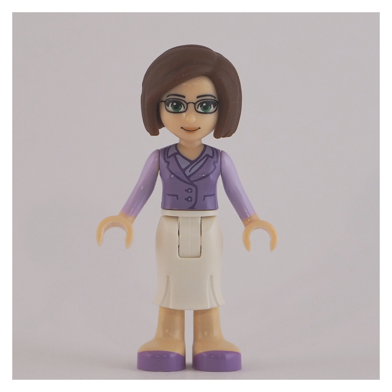 LEGO Ms. Stevens - Medium Lavender Shirt, White Dress (fig-002350)