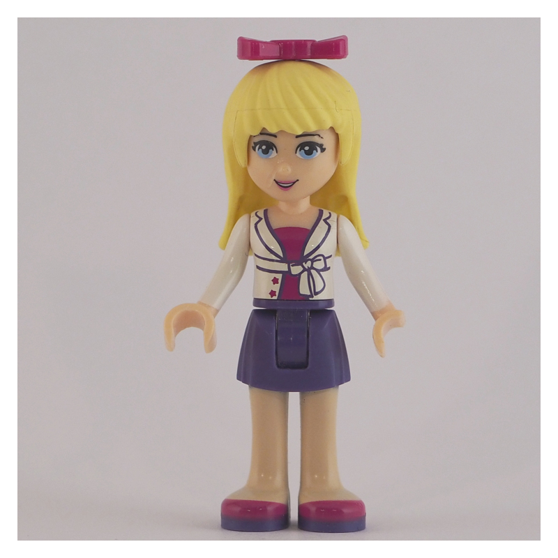 LEGO Stephanie - White Jacket, Dark Purple Skirt, Magenta Bow (fig-002351)