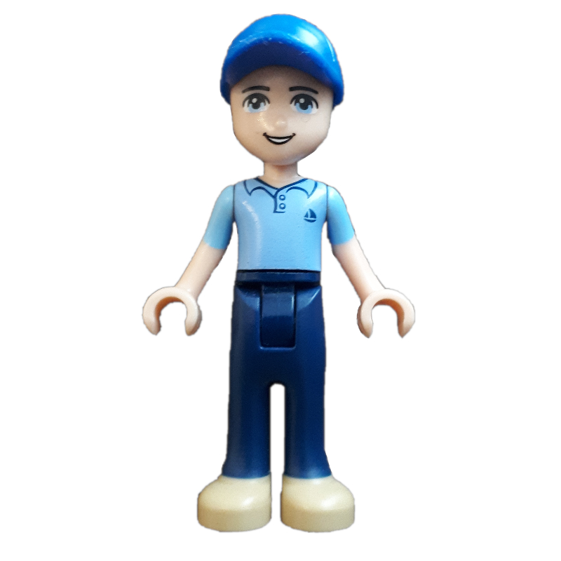 LEGO Andrew - Medium Blue Shirt, Dark Blue Trousers, Cap (fig-002358)