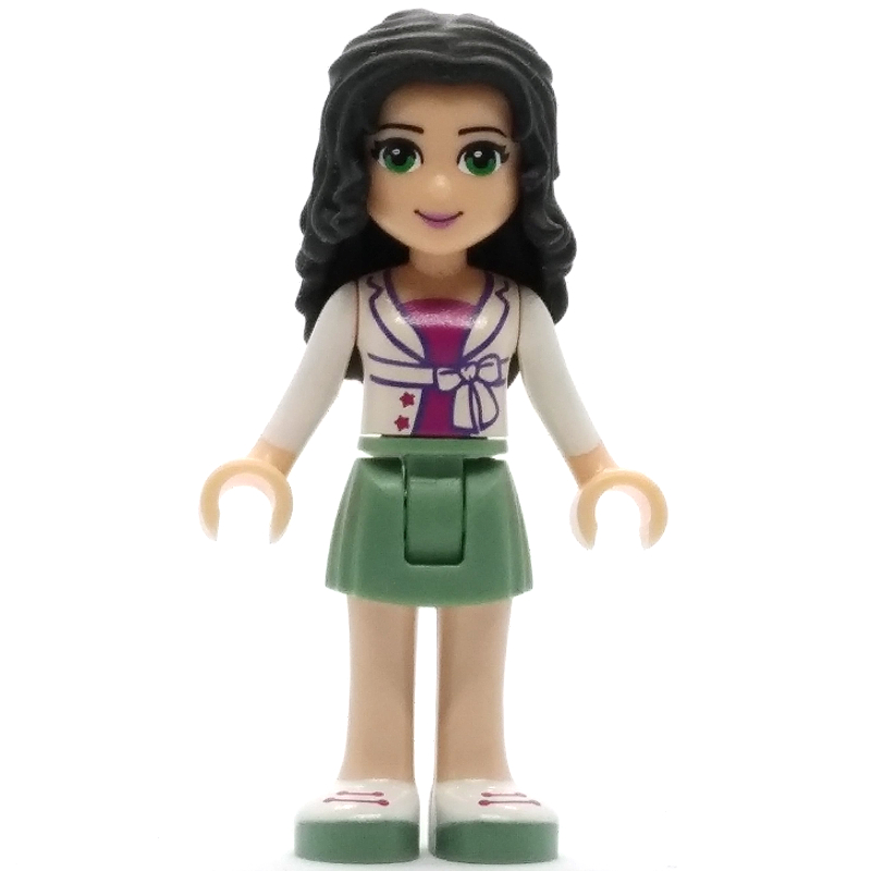 LEGO Emma - White Shirt, Sand Green Skirt (fig-002359)