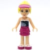 Stephanie - Dark Blue Top, Magenta Skirt