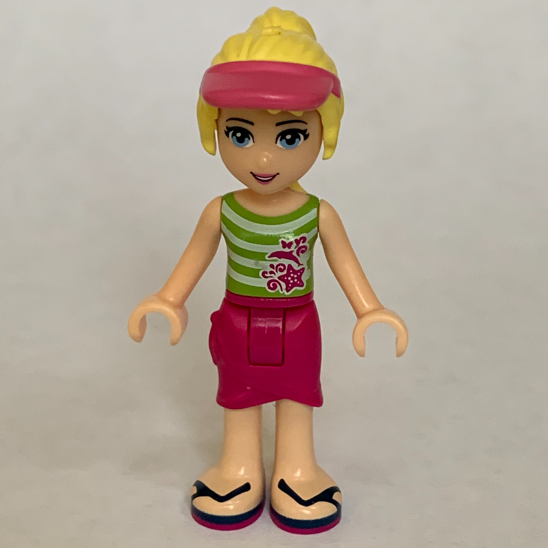 LEGO Stephanie - White/Lime Top, Magenta Skirt (fig-002368)