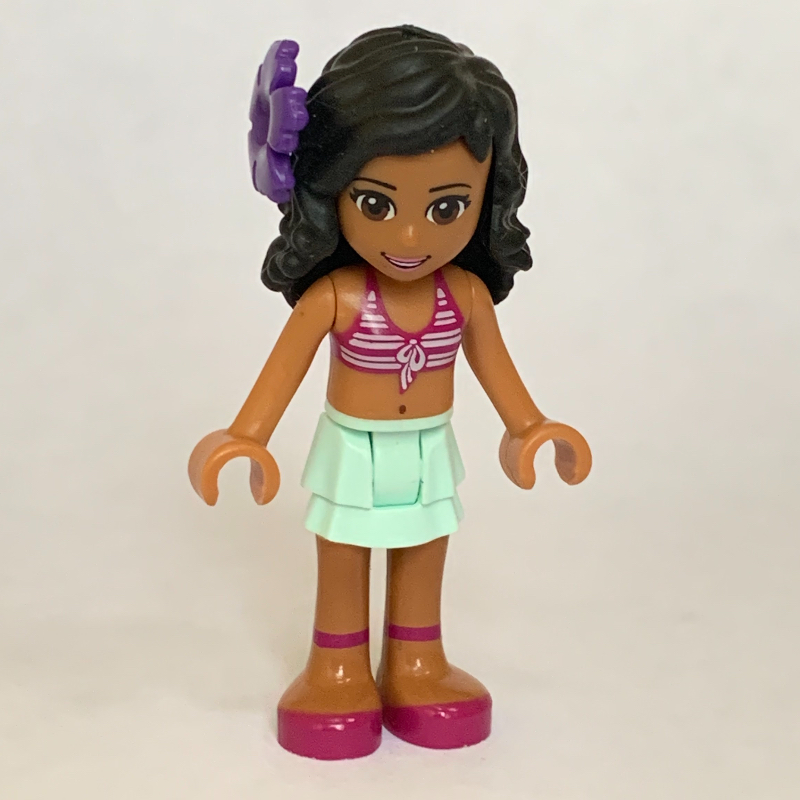 LEGO Kate - White/Magenta Bikini, Light Aqua Skirt (fig-002369)