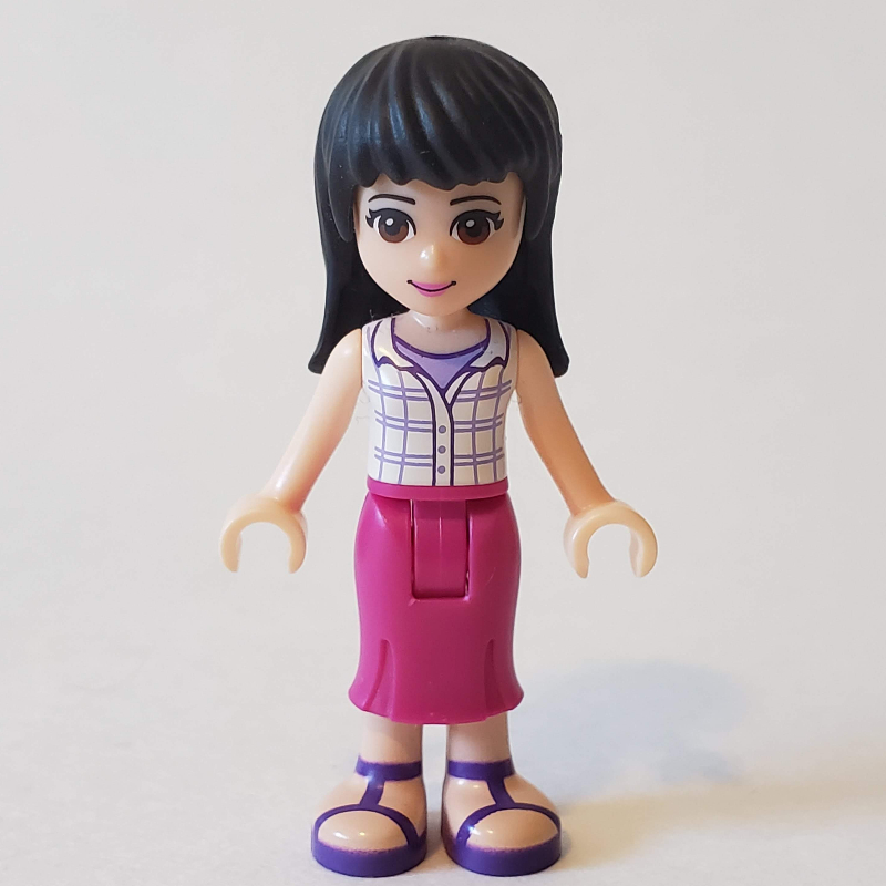 LEGO Maya - White Plaid Top, Magenta Dress (fig-002379)