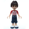 Noah - White Red Shirt, Dark Blue Trousers