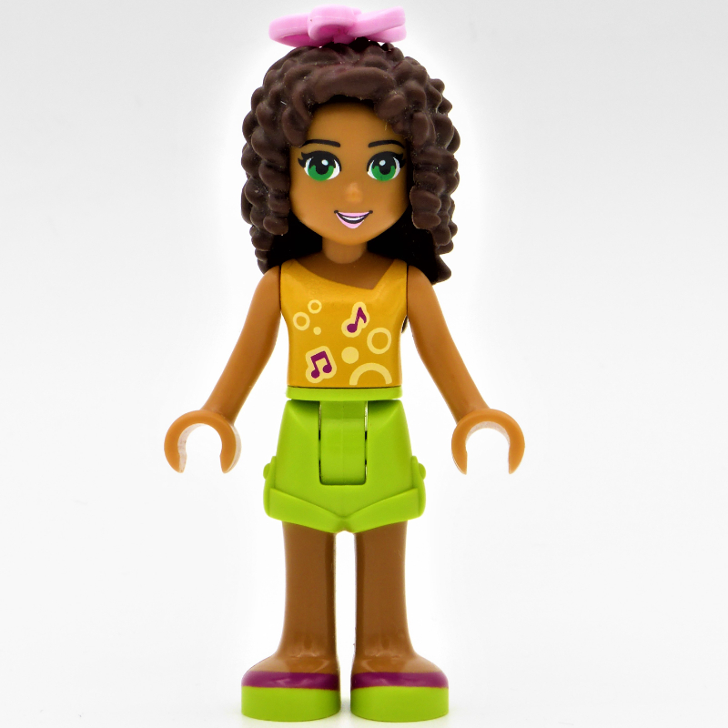 LEGO Andrea - Bright Light Orange Top, Lime Shorts (fig-002389)