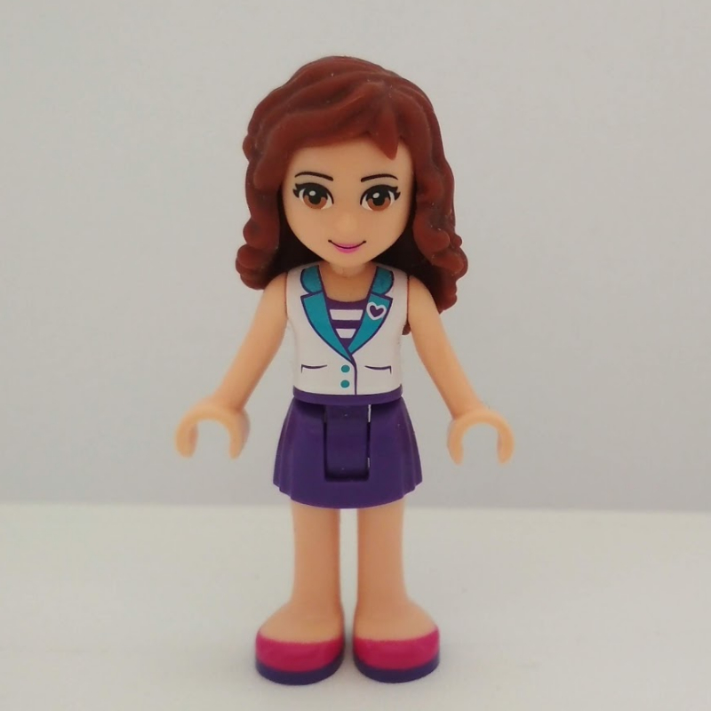LEGO Olivia - White Blouse, Dark Purple Skirt (fig-002392)