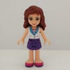 Olivia - White Blouse, Dark Purple Skirt