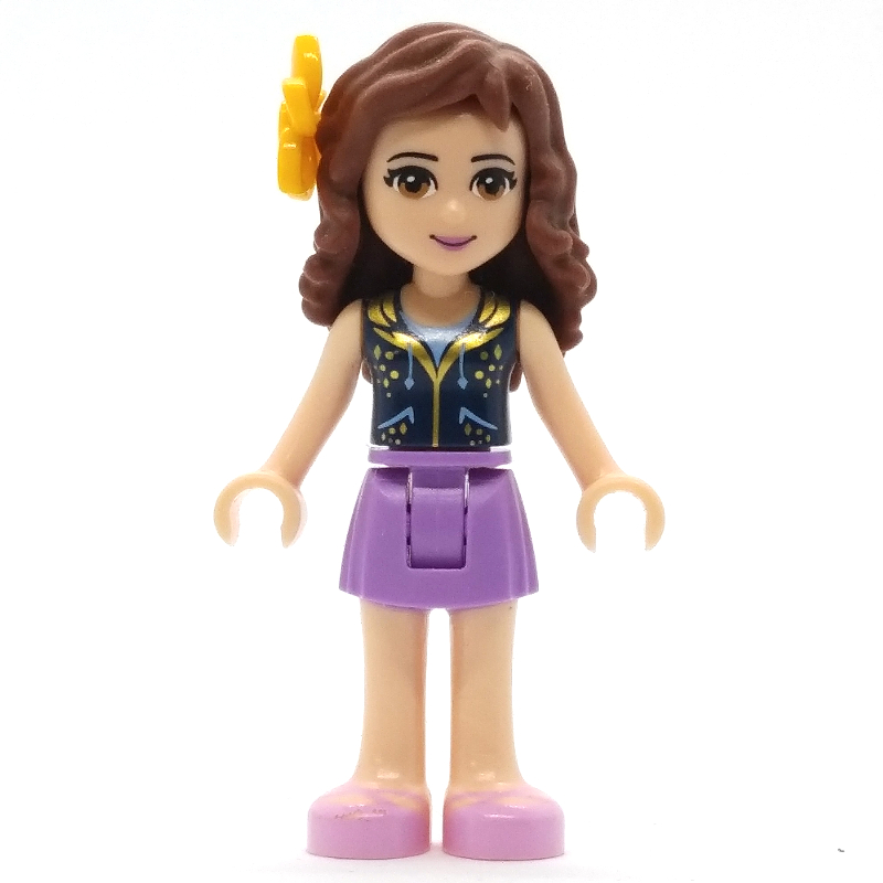 LEGO Olivia - Dark BLue Vest, Medium Lavender Skirt, Flower (fig-002397)
