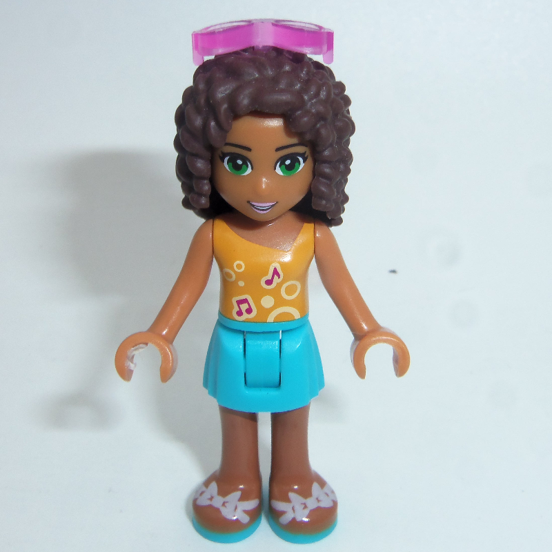 LEGO Andrea - Bright Light Orange Top, Medium Azure Skirt (fig-002413)